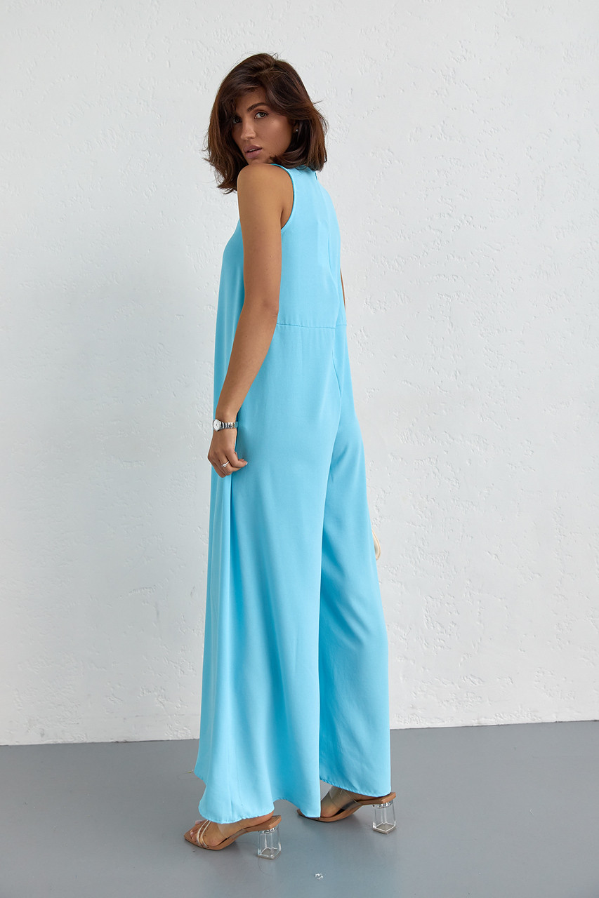Літній комбінезон вільного фасону блакитний, фото 1