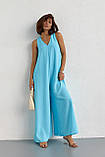 Літній комбінезон вільного фасону блакитний, фото 5