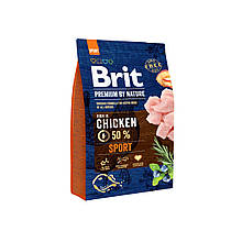 Корм сухий для собак з високими енерговитратами Brit Premium Dog Sport 3 кг (курка)