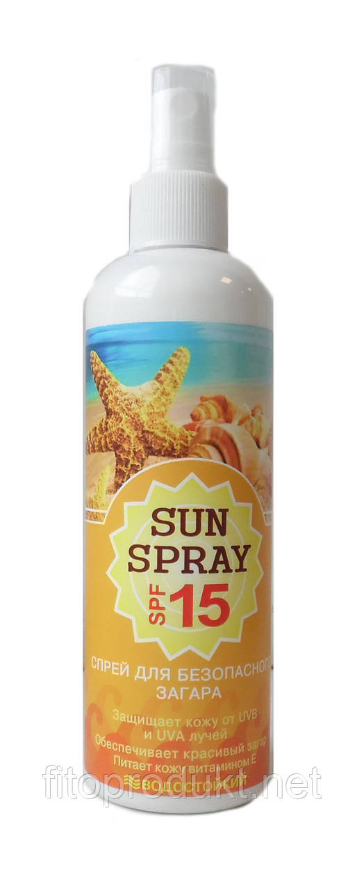 Спрей для безпечної засмаги SPF 15 застосовувати після кожного купання 150 мл Фитопродукт