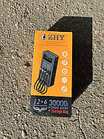 Power Bank Повербанк ZHY 30000 mAH Original с солнечными батареями Black