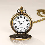 Годинник кишеньковий вінтаж "Vintage Skeleton" у стилі стимпанк із ланцюжком., фото 2