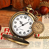 Годинник кишеньковий вінтаж "Vintage Skeleton" у стилі стимпанк із ланцюжком., фото 4