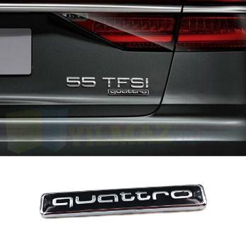 Шильдик емблема напис на багажник Audi Q5 Q7 A4 Quattro Ауді Ку5 Ку7 А4 А6 Кватро колір чорний+ хром