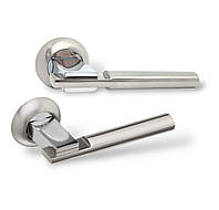 Ручки дверные KEDR R10.038 SN/CP матовый никель/хром (для межкомнатных/входных дверей)