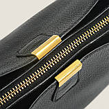 Шкіряна жіноча сумка з натуральної шкіри. Сумочка жіноча маленька з текстильним ремінцем, фото 8