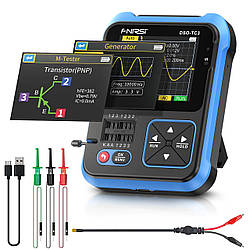 FNIRSI DSO-TC3 Тестер радіокомпонентів, Осцилограф 500 кГц, Генератор, PWM, Вимірювач ESR, LCR