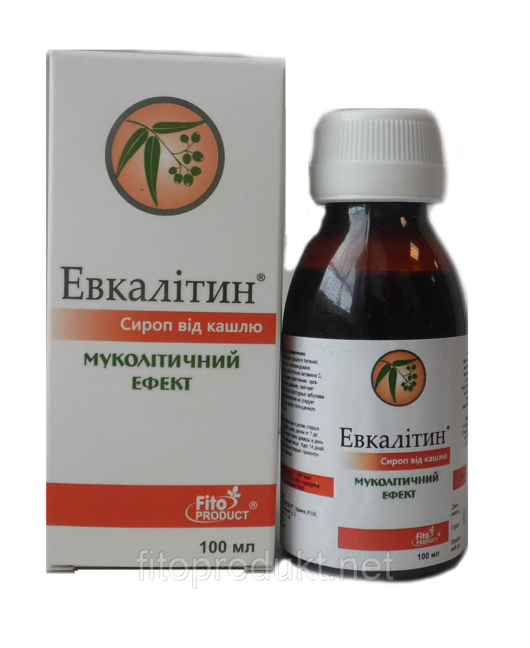 Евкалітин сироп за вологого кашлю має відхаркувальну дію 100 мл Фітопродукт, фото 1