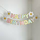 Гірлянда розтяжка паперова Happy Birthday з ромашками | Макарун - фото 4 - id-p1883367790