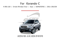 Вітровики, дефлектори вікон Ssang Yong Korando C 2010-2017  (Kyoung Dong/Корея)