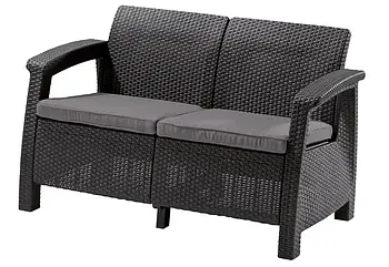 Диван садовий Keter Corfu II Love Seat 223233 графіт Allibert