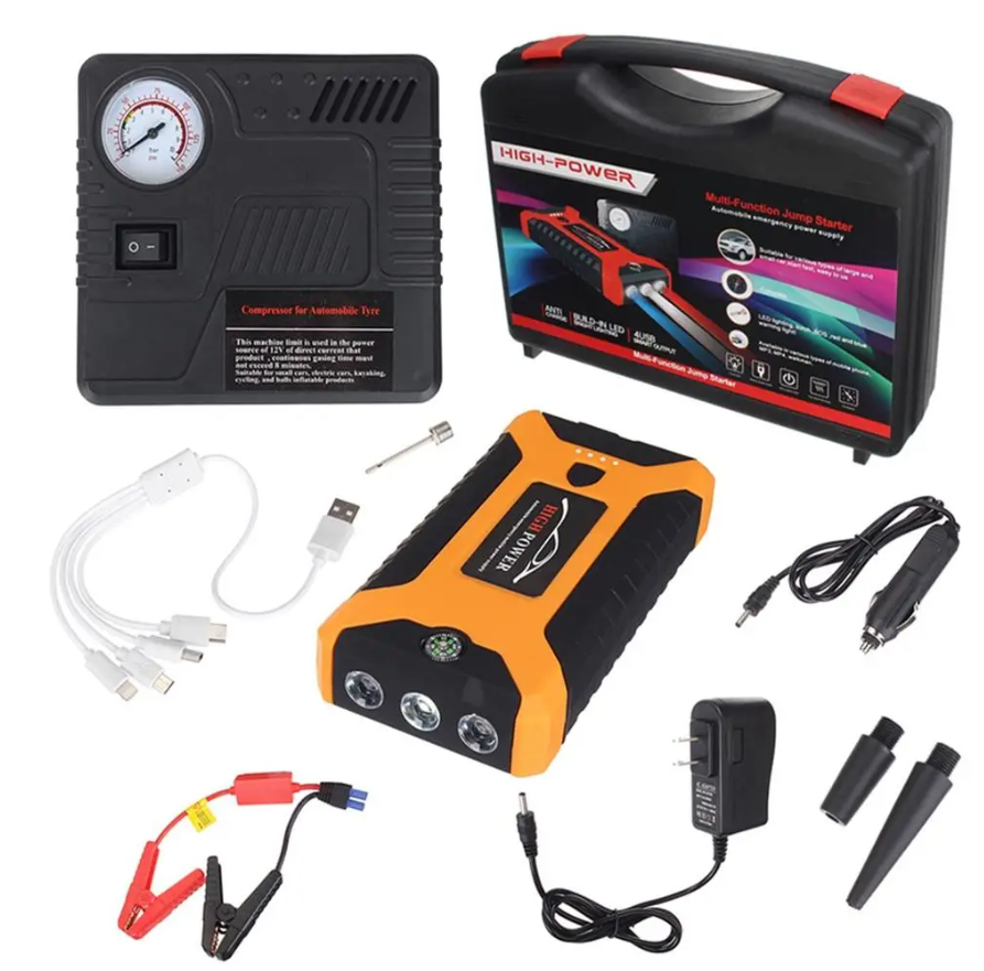 Автомобільний пусковий пристрій Jump Starter JX27 99800 мАг з компресором | ПЗП для машини | Авто бустер