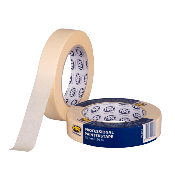 Стрічка малярна HPX 60°С професійна, 25 мм*50 м, (біло-кремова)