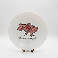 Тарелка декоративная круглая "Вышиванка", сувенир с украинской символикой, тарелка на подарок топ
