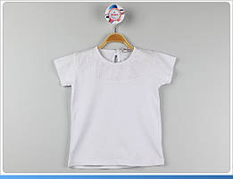 Блуза шкільна дитяча з гіпюром для дівчаток розмір 6-11 років, колір білий