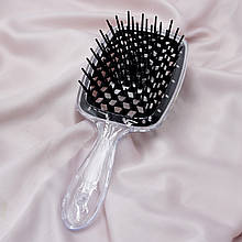 Антистатична масажна гребінець для волосся SuperBrush, продувна щітка для мокрого волосся прозора
