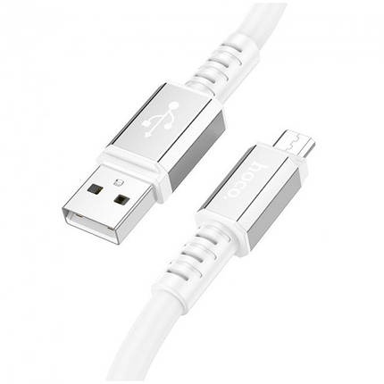Кабель Hoco X85 Pisces Cable USB to MicroUSB 2A 1m White, фото 1