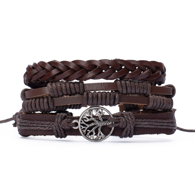 Фото браслет на руку коричневий комплект з 3 шт. Фото браслет на руку коричневий комплект з 3 шт.