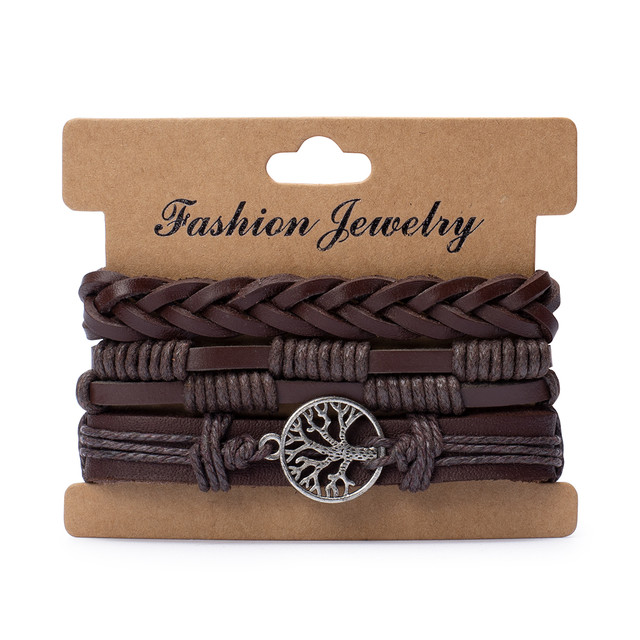 Фото браслет на руку коричневий комплект з 3 шт. Фото браслет на руку коричневий комплект з 3 шт.