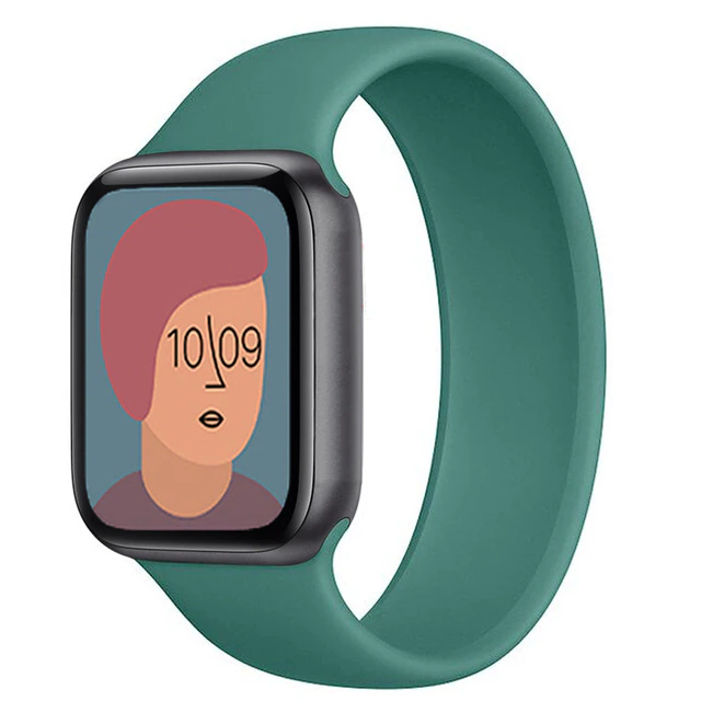Силіконовий монобраслет для Apple Watch 38/40/41 mm 150 mm Зелений
