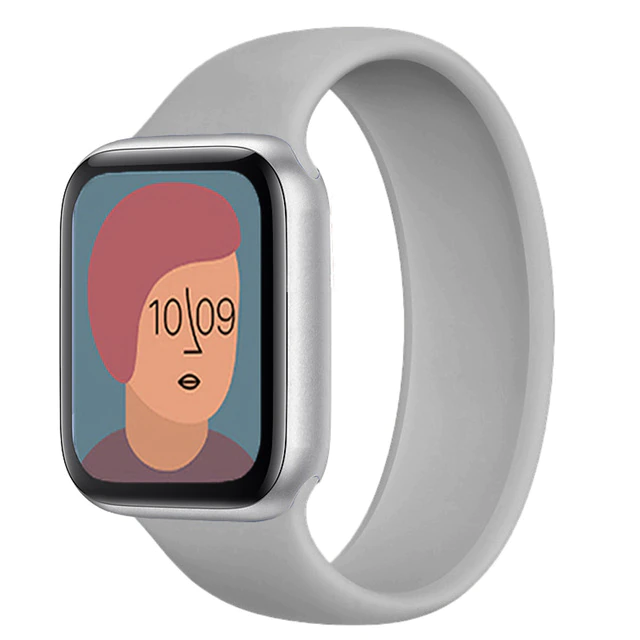 Силіконовий монобраслет для Apple Watch 38/40/41 mm 135 mm Сірий