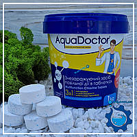 Химия для бассейна мульти табс AquaDoctor MC-T 1 кг 3 в 1 | Аквадоктор маленькие таблетки для бассейна 20 г