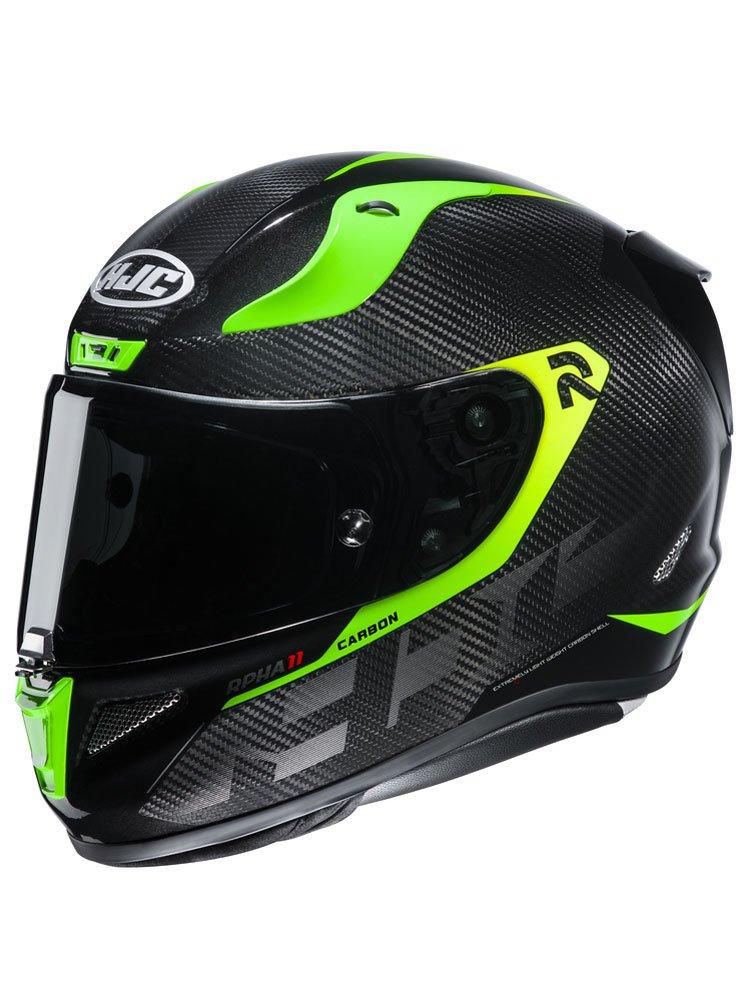 Мотошолом HJC RPHA 11 Carbon Bleer чорно-зелений