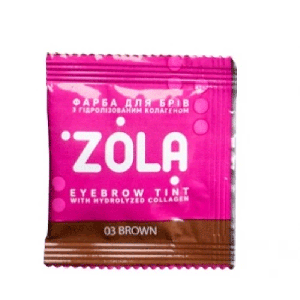 Фарба для брів із колагеном ZOLA Eyebrow Tint With Collagen 03 Brown у саші+окислювач, 5 мл