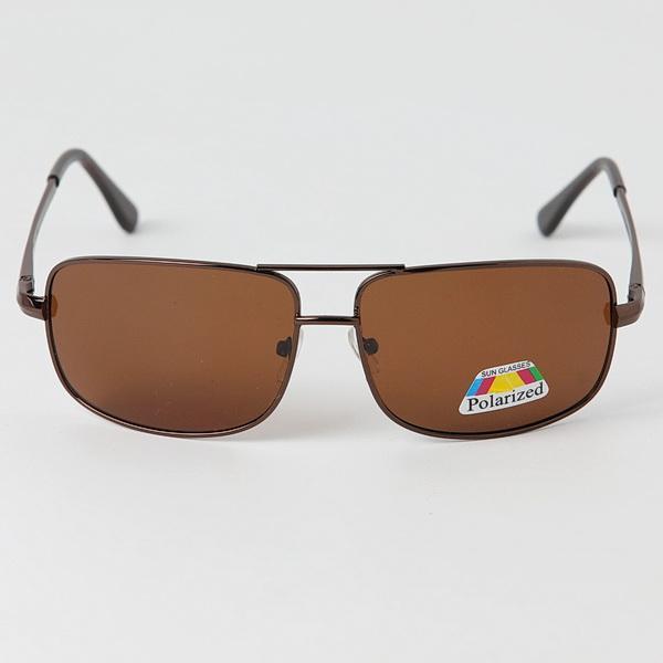 Окуляри сонцезахисні поляризаційні коричневі оправа коричневий метал 32_1_25a1, фото 1