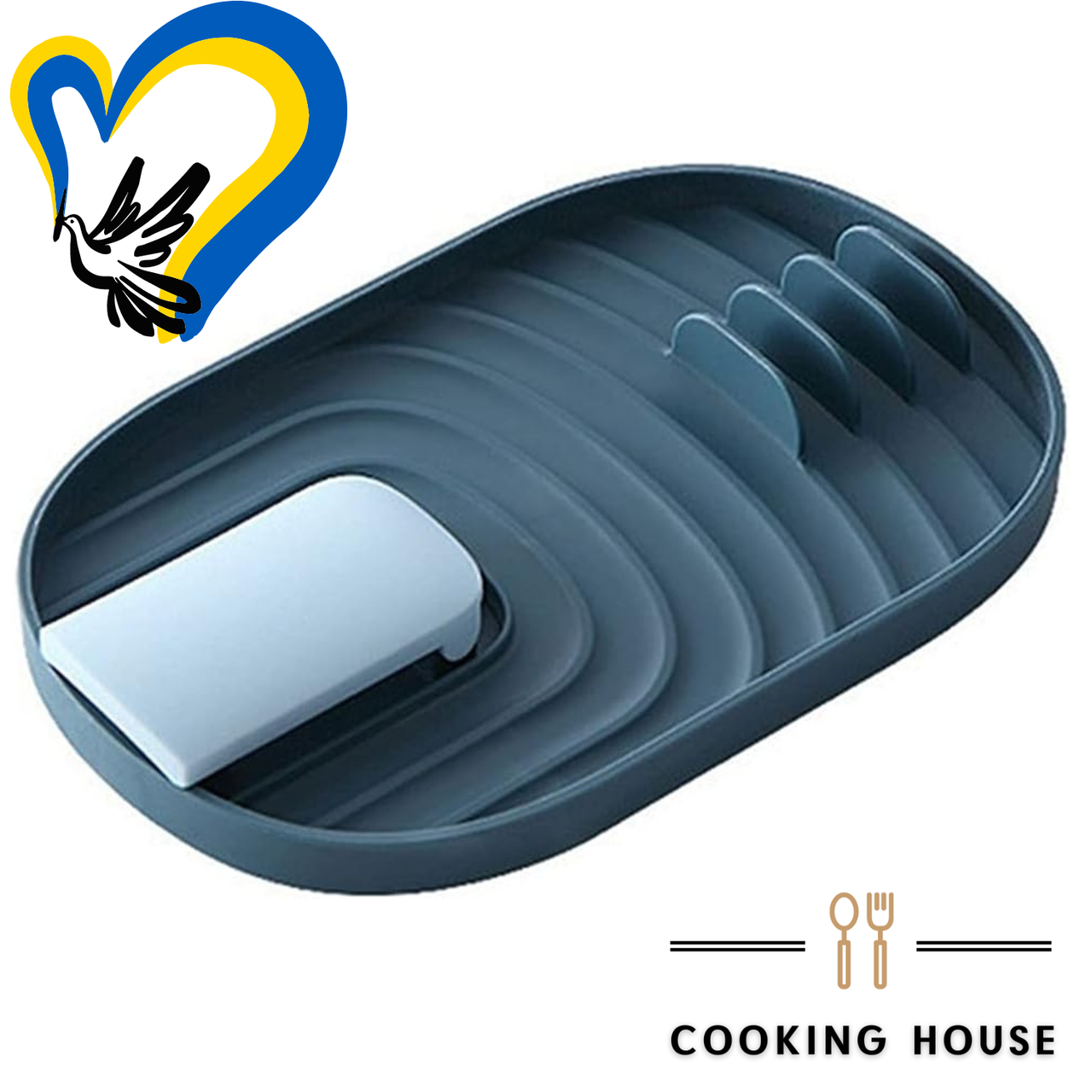 Підставка для ложок та кришок Cooking House кухонна, синього кольору
