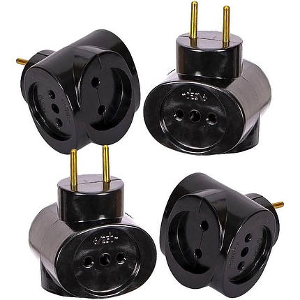 Електричний трійник чорний "Tuna" 913 KNZ, фото 1