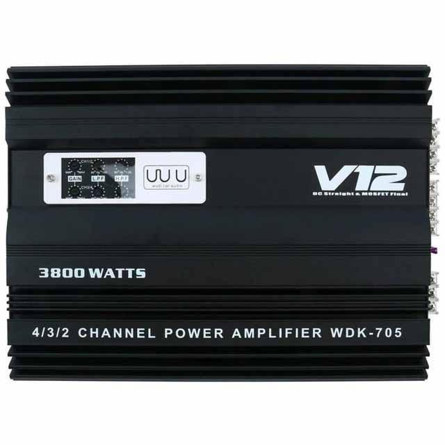 Автомобільний підсилювач звуку V12/WDK-V705 3800W 4-х канальний