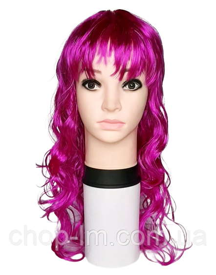 Кучерявий Парик ліловий (55 см) карнавальний