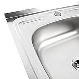 Кухонна мийка Platinum 8060 L Satin 0,5 мм, фото 2