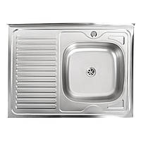 Кухонна мийка накладна Platinum 8060 R Satin 0,5 мм