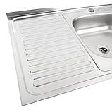 Кухонна мийка накладна Platinum 8060 R Satin 0,5 мм, фото 6