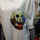 Жіноча біла футболка оверсайз Мікі, фото 2