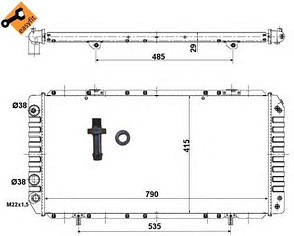 Радіатор охолодження Citroen Jumper Fiat Ducato Peugeot Boxer 94- +AC 52062, фото 3