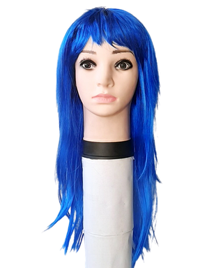 Синій штучний прямий перуку (55 см), фото 1