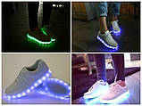 Дорослі світяться кросівки LED низькі чорні, фото 3