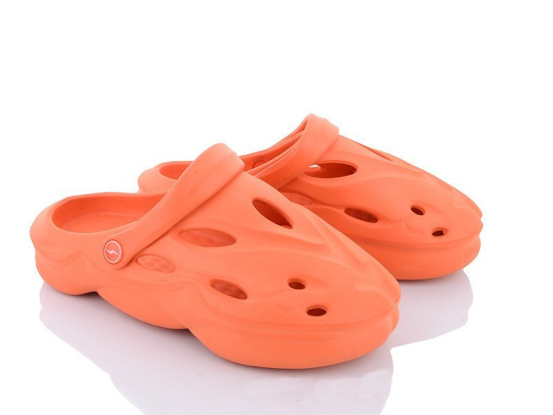 Чоловічі яскраві жовтогарячі крокси adidas yeezy, фото 1