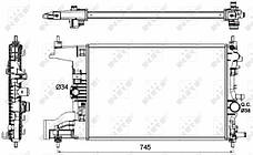 Радіатор охолодження Opel Astra J 1.4 1.6T 10- 53148, фото 3