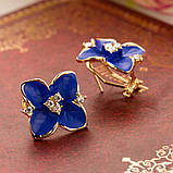 Сережки з синьою квіткою, фото 5