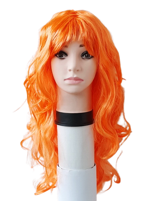 Жовтогаряча перука хвилястий — кучерявий (55 см) штучний, фото 1