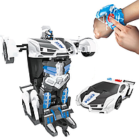 Игрушка Трансформер Робот Оптимус Прайм Полицейская Машинка на Радиоуправлении со Световым Эффектом