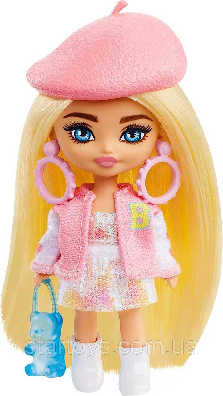 Барбі Екстра Міні Мініс 8,3см. блондинка в рожевому береті Barbie Mini Minis Doll with Blonde Hair HLN48