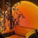 Проєкційний світильник Sunset Lamp заходу сонця, світанку З ПУЛЬТОМ new, фото 3