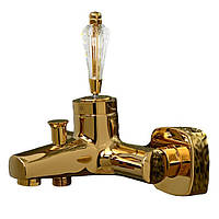 Золотий змішувач для ванни з ручкою Сваровскі Venezia Diamonod Gold 5010201