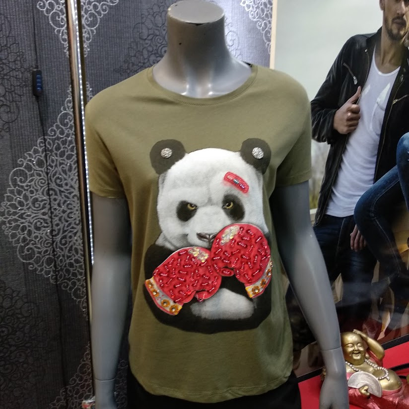 Жіноча панда футболка пайєтки