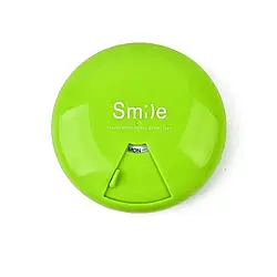 Кишенькова таблетниця органайзер для таблеток Smile 1 тиждень 7 осередків Салатовий